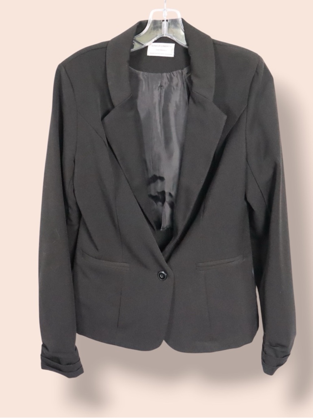 Love & Liberty Black Blazer Women’s Medium Classic Single Button Jacket